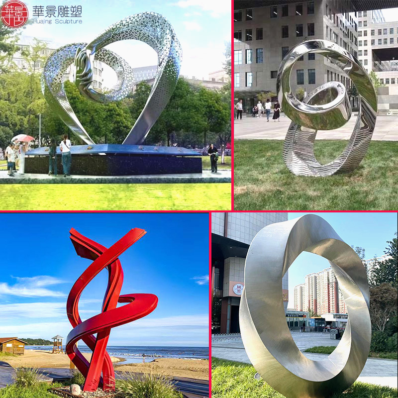 大型不锈钢雕塑铁艺金属校园水景雕塑厂家房地产镜面不锈钢雕塑