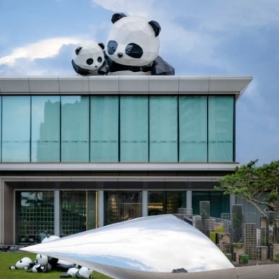 仿真熊猫玻璃钢雕塑园林景观小品大型公园景区草坪户外装饰品摆件