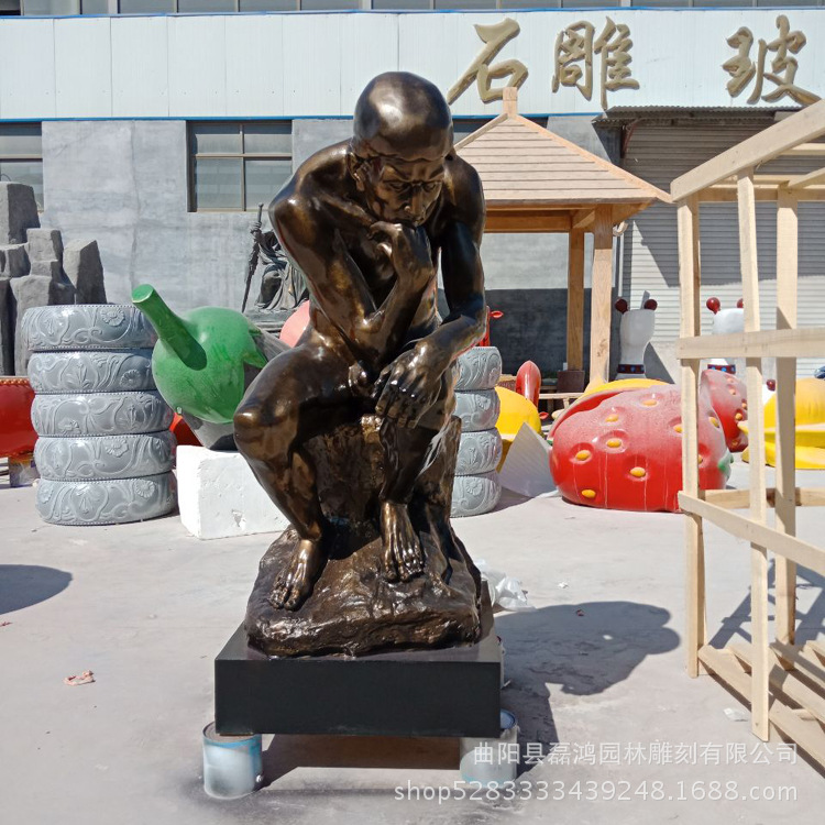 玻璃钢人物雕塑厂家欧式名人雕像思想者大型西方人物雕塑户外摆件图1