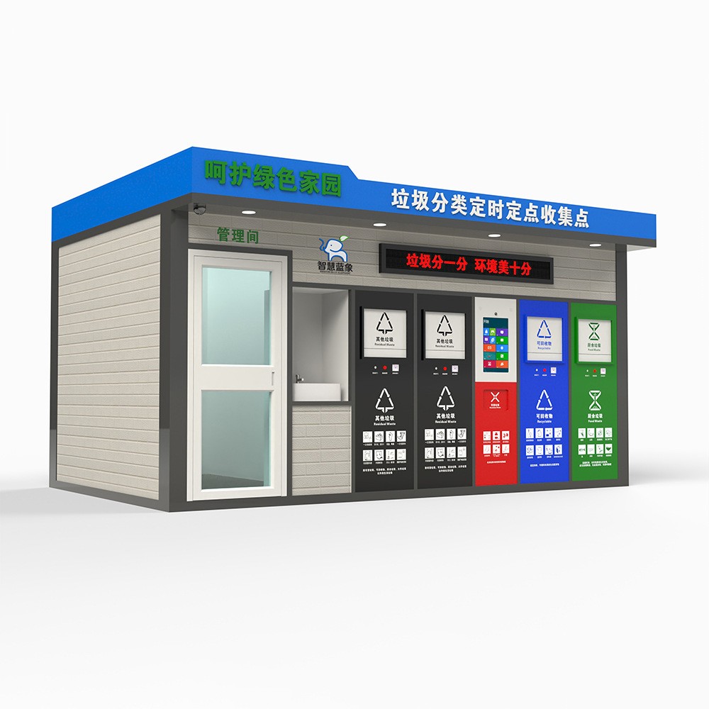 智能定点投放分类垃圾房 户外垃圾集中回收站 小区生活垃圾分类房图3