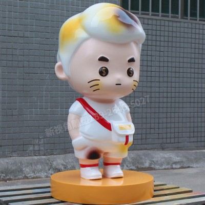 大型玻璃钢公仔雕塑 户外网红潮玩摆件IP人物雕塑 卡通玻璃钢雕塑