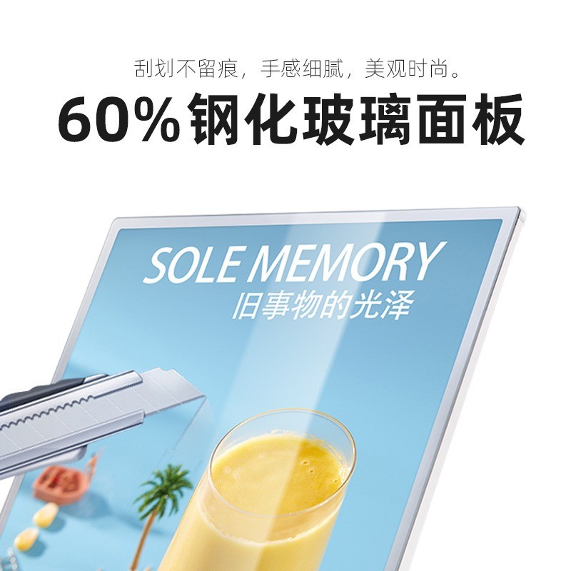 超薄灯箱广告牌挂墙式钢化玻璃电梯海报招牌点餐led发光菜单抽画图3