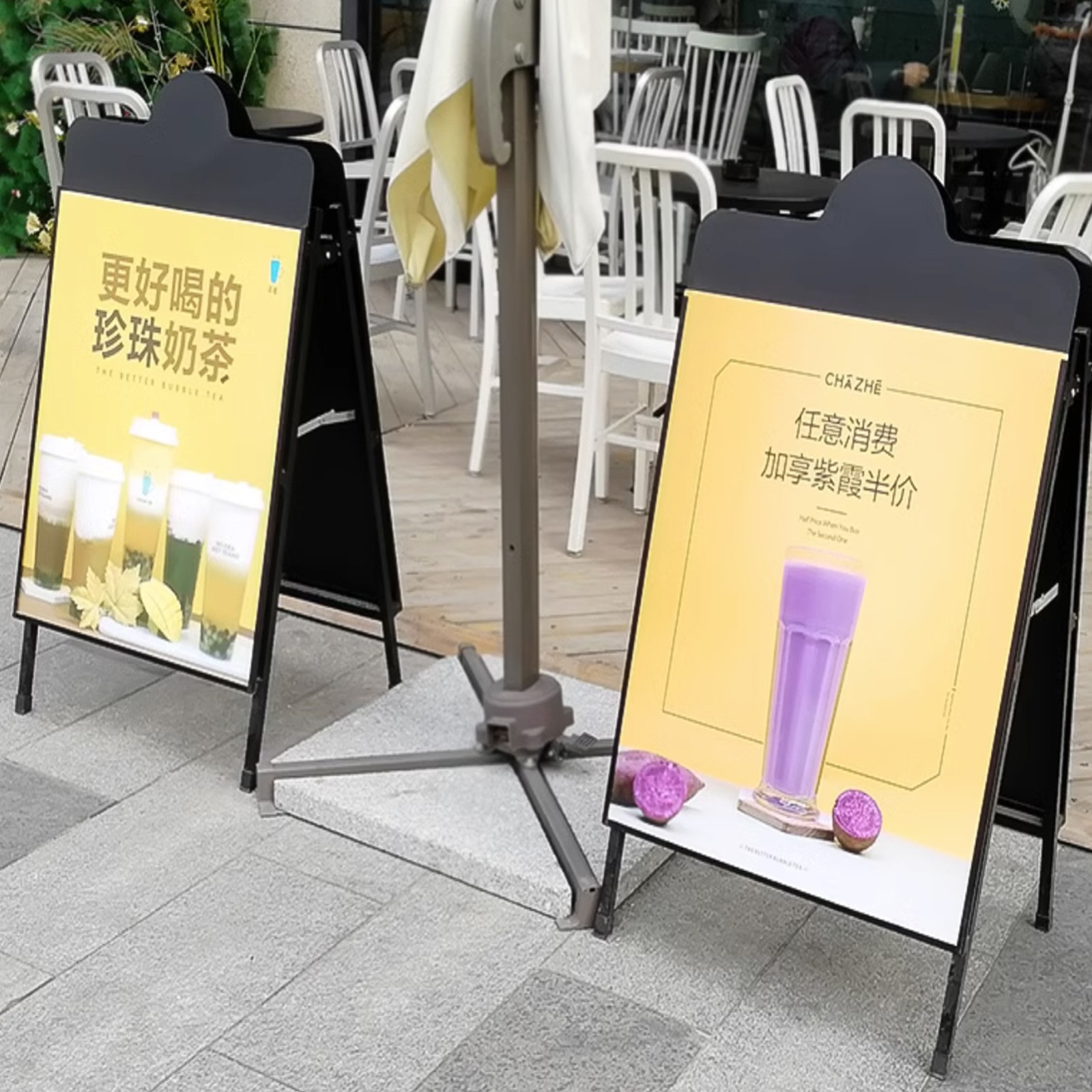 海报展示架 宣传展示铁质手提海报架落地式双面广告展示架批发图3