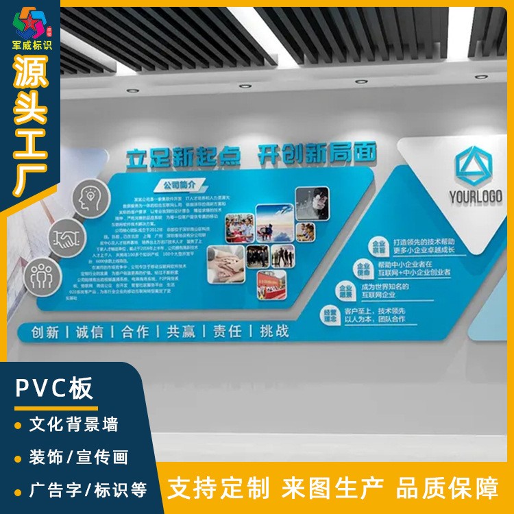 装饰画客厅画企业形象展示墙PVCUV打印PVC字雪弗板打印画图2