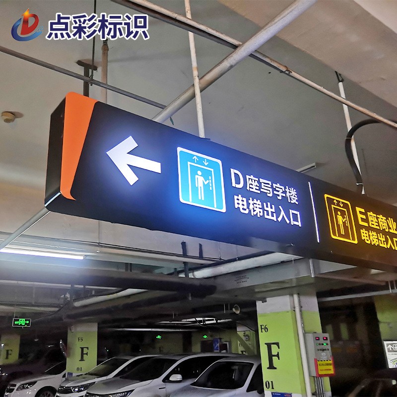 吊牌灯箱商场车库地下室医院双面发光方向指示牌广告牌导视牌可定图2