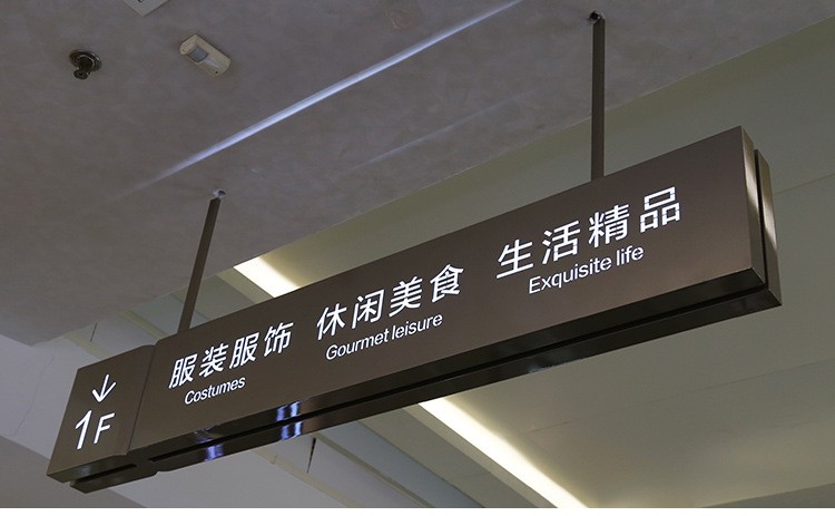 厂家定制双面吊牌灯箱商场超市车库地铁站悬挂指路牌LED指示牌