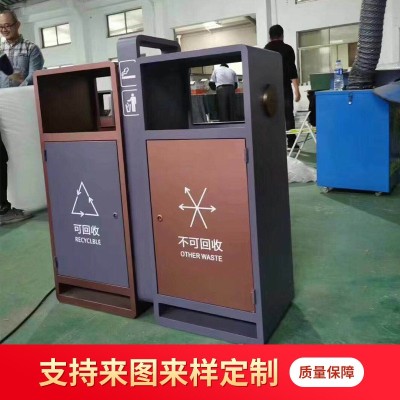 厂家制作高档别墅小区环卫垃圾桶酒店园林绿化铸铝铁花仿古垃圾桶