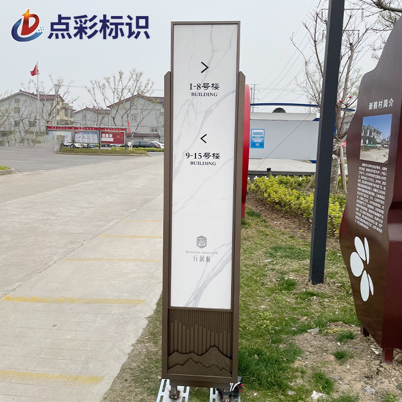 精神堡垒户外立式不锈钢导视牌导向牌商场落地指示牌景区大型立牌图2