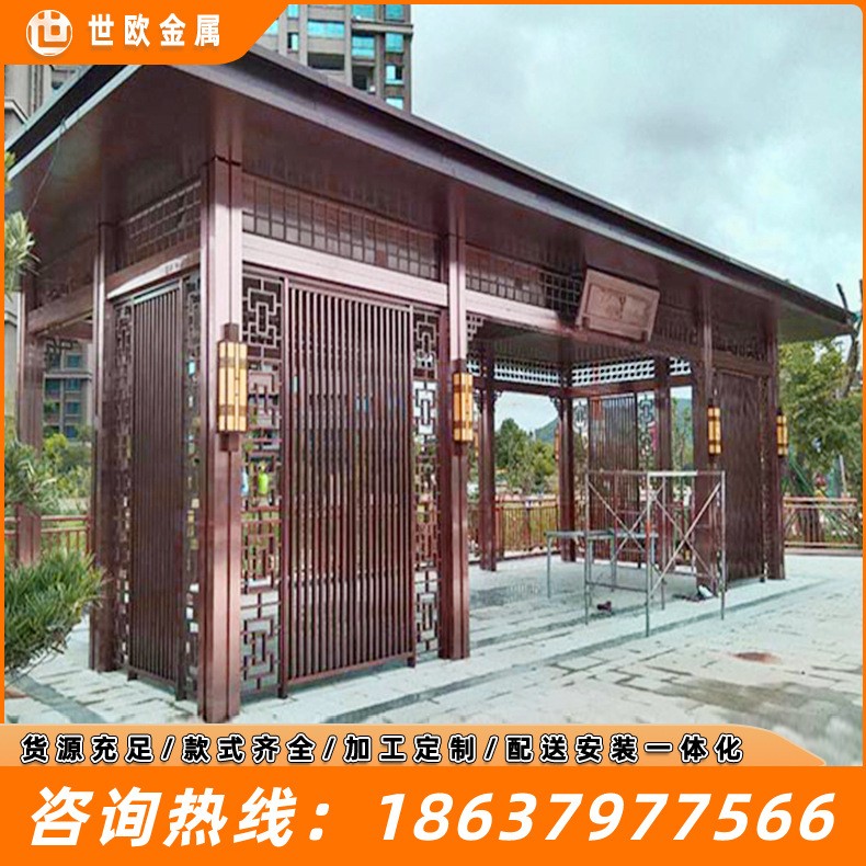户外不锈钢廊架园林小区广场钢结构长廊亭子大型不锈钢景区廊架图3