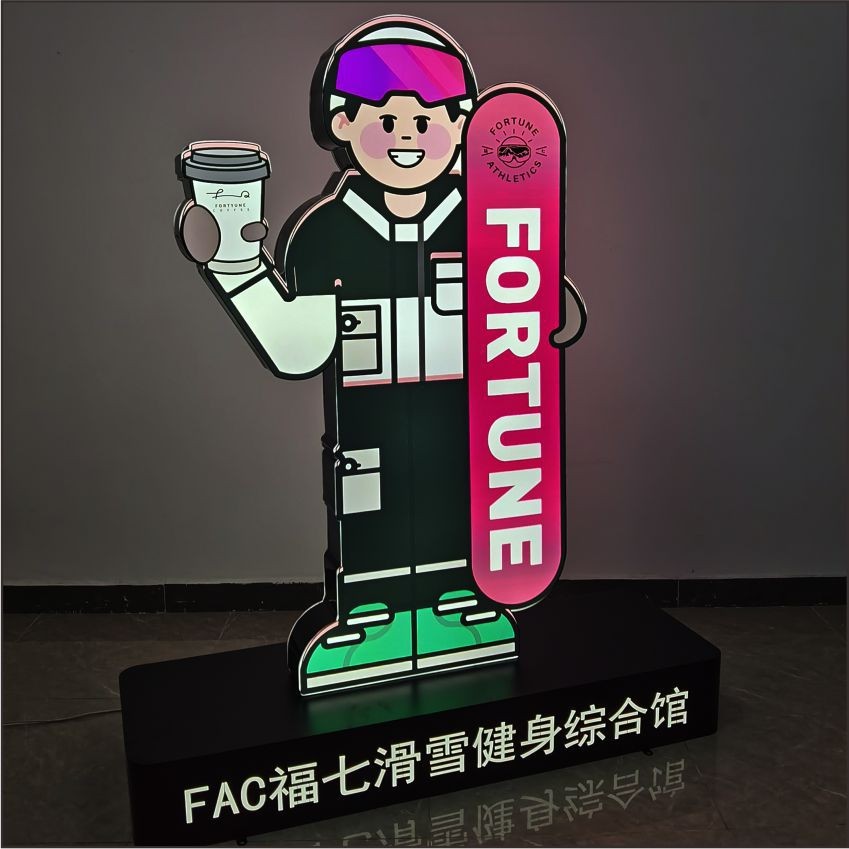 户外立式造型亚克力灯箱灯箱异形发光落地招牌网红店广告牌灯箱图2