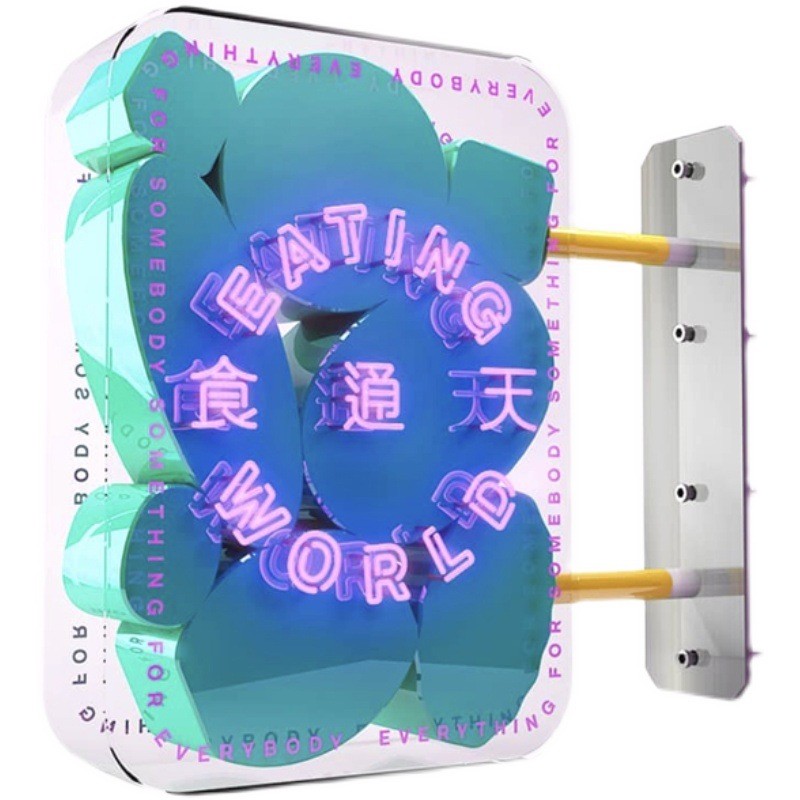 美式复古霓虹灯发光字招牌门头金属烤漆镂空发光灯箱户外广告牌图2