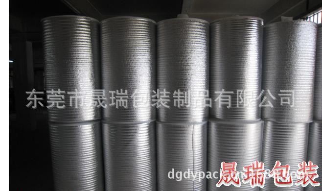 供应自产单面双面复铝箔珍珠棉片材复编织布铝膜格纹钻石纹保温袋图1