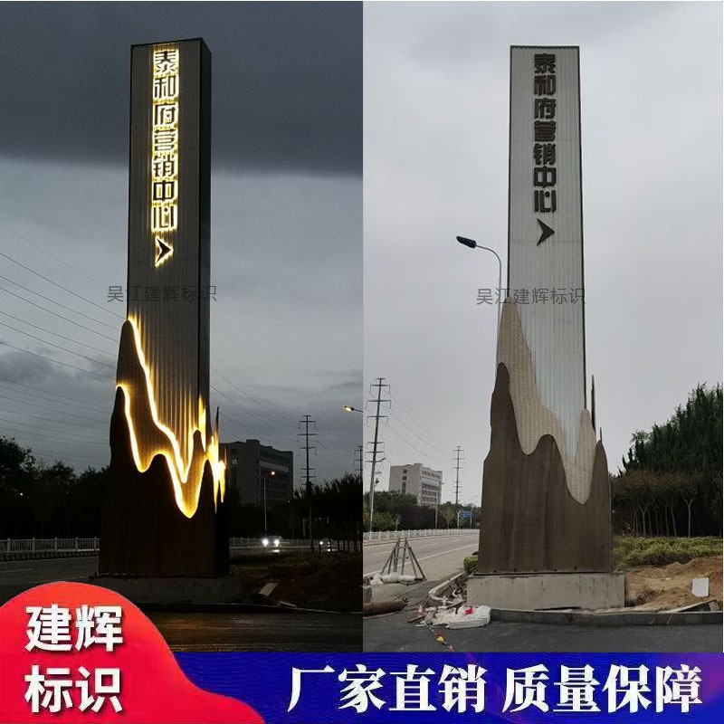 户外精神堡垒标识牌导视牌景区商场小区导向指示牌广告牌 制作厂家图1