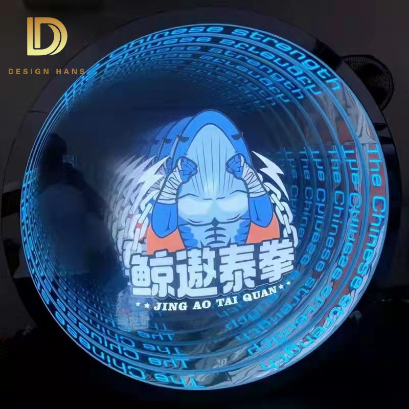 门头千层镜霓虹灯定做发光字氛围灯LED背景墙深渊灯箱酒吧KTV定制图2