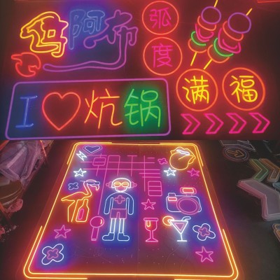 霓虹灯发光字LED灯带门头店招发光字酒吧餐饮网红背景装饰墙Ins风