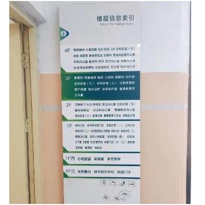 医院楼层索引 标识牌 镀锌板 亚克力制作 快速出图 坚固耐用