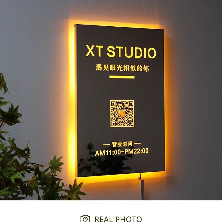 定制 创意灯箱LED广告展示牌镂空灯箱个性铁艺灯箱门头招牌悬挂图2