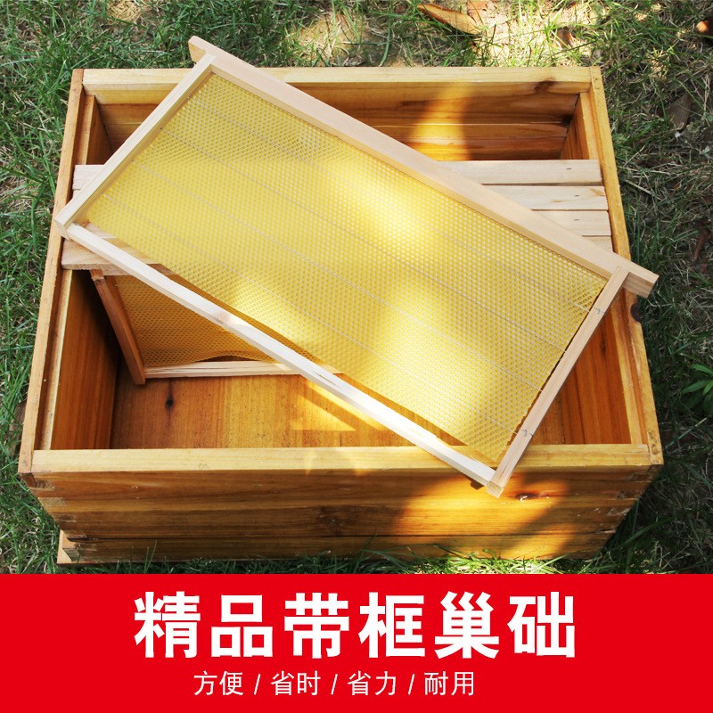 成品巢框带蜜蜂巢础带框巢脾中蜂蜂蜡巢杉木蜂箱专用全套养蜂工具图3