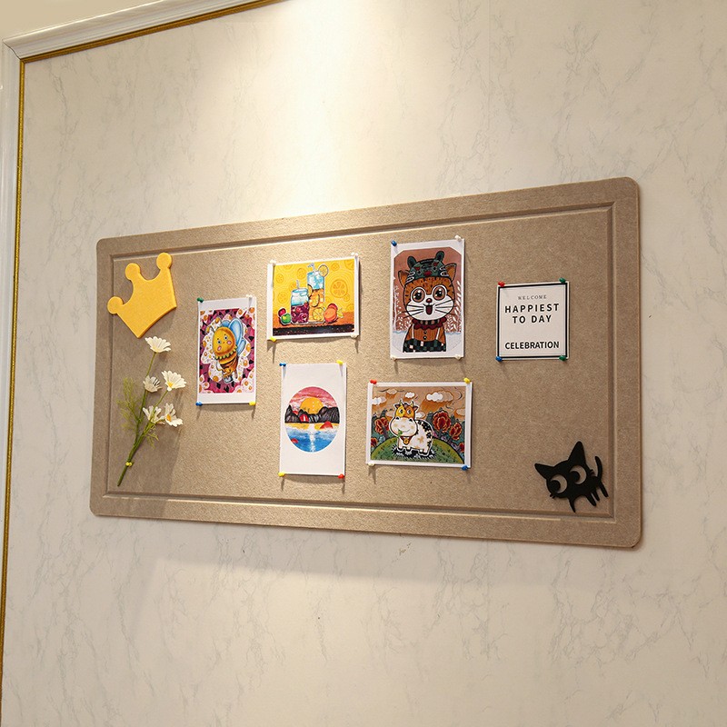 毛毡板自粘软木板照片墙幼儿园作品展示公告栏毛毡墙贴ins北欧风图3