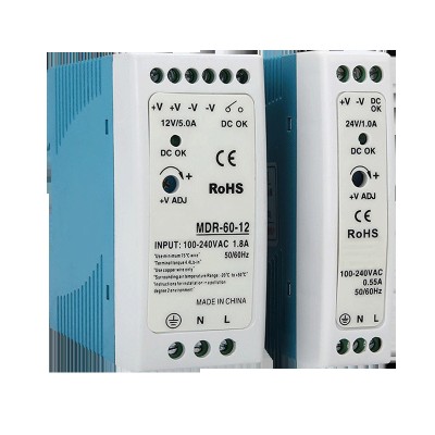 导轨开关电源MDR-10W20W40W60W100W 12V/24V开关电源24V