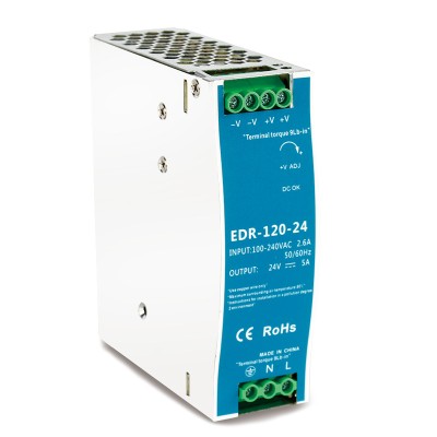 EDR-120-24超薄导轨式开关电源120W24V5A工业工控超薄型导轨电源