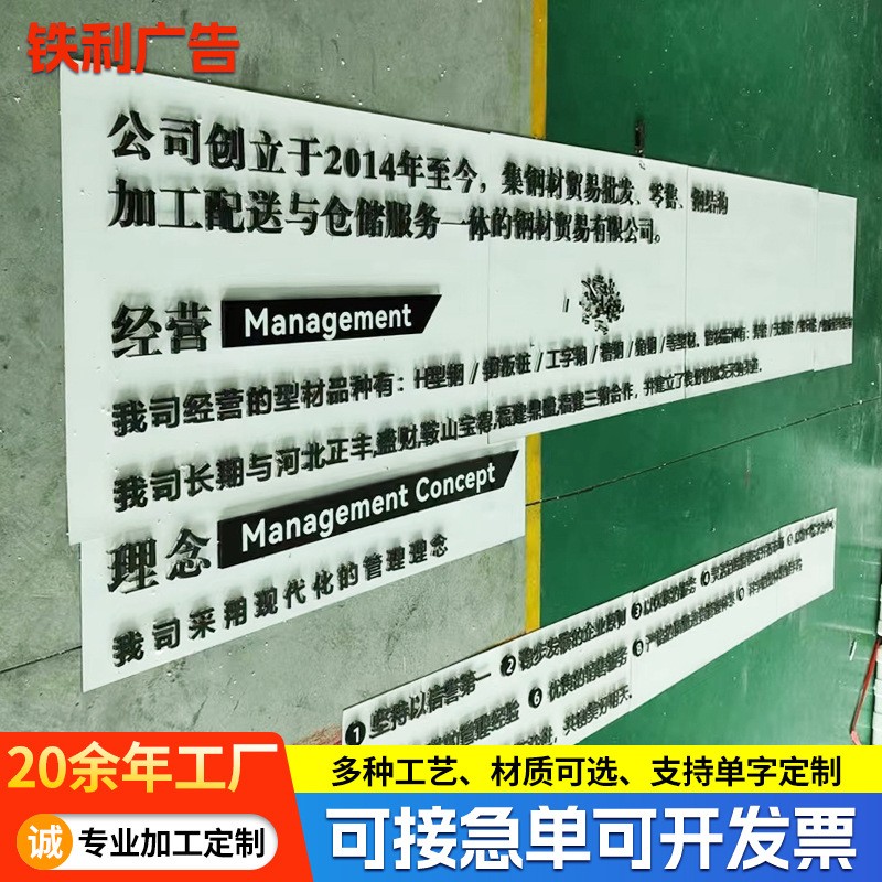 亚克力水晶字公司企业文化墙前台门头招牌制作立体PVC宣传广告牌图1