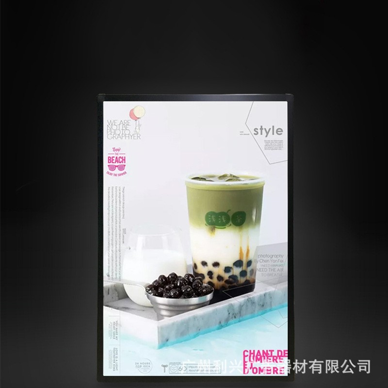 LED灯箱定制钢化玻璃吧台价目表圆角超薄广告牌发光亚克力展示牌图2