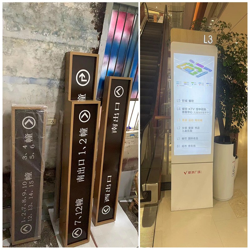 商场吊牌灯箱指示广告双面灯箱悬挂发光字招牌地下车库指引牌图3