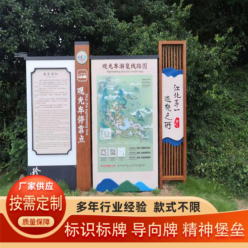 户外标识牌园林景区指示牌商场发光导视牌不锈钢立牌社区告示栏图3