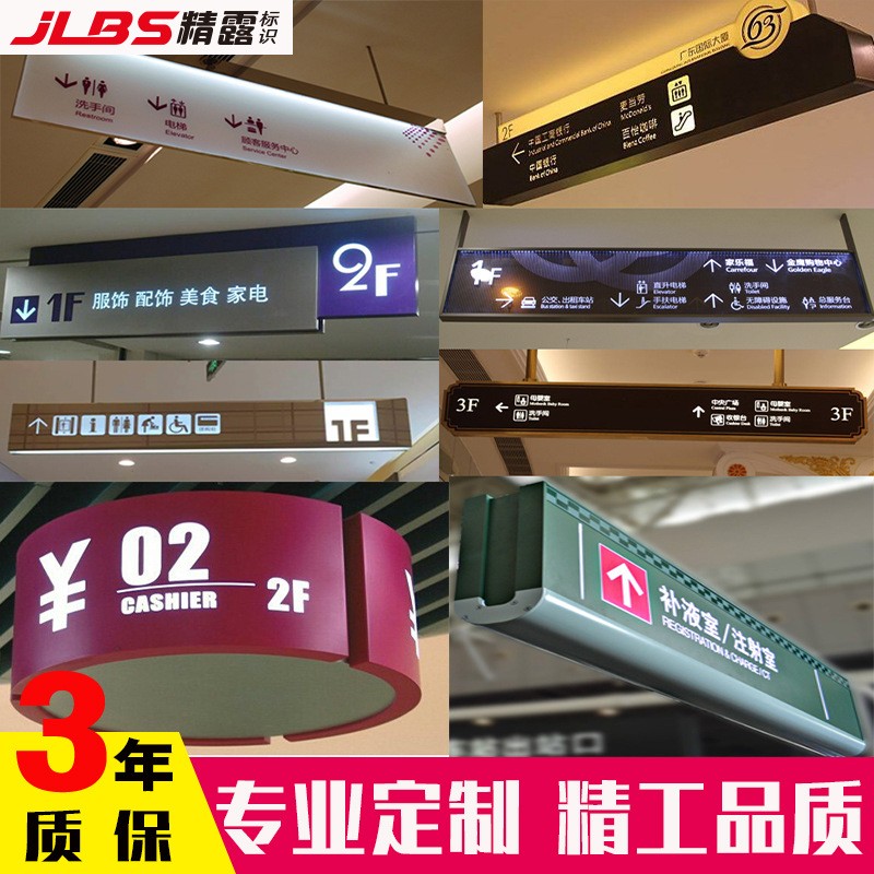 商场发光灯箱双面吊牌灯箱停车场灯箱双面指示牌导向牌镂空灯箱图1